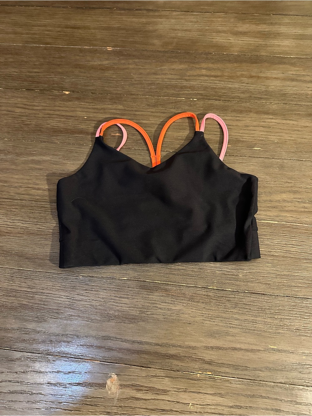Sz 10/12 Girls Lg Old Navy strappy black sports bra